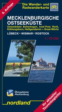 Vorderes Coverbild Mecklenburgische Ostseeküste Lübeck - Wismar - Rostock 1 : 75 000. Wander- und Radwanderkarte