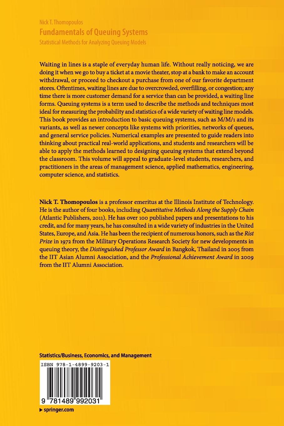 Rückseitencover Fundamentals of Queuing Systems