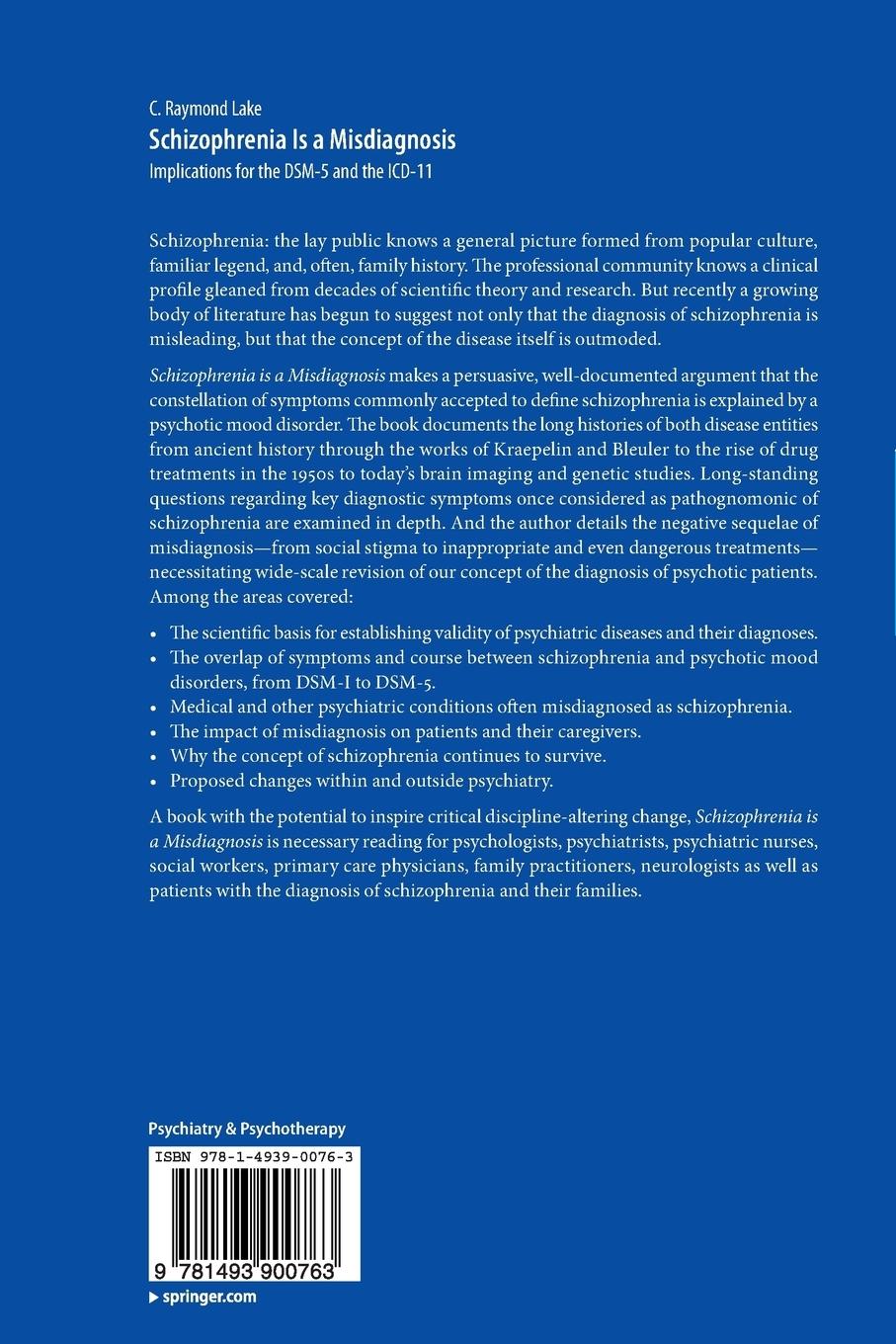 Rückseitencover Schizophrenia Is a Misdiagnosis