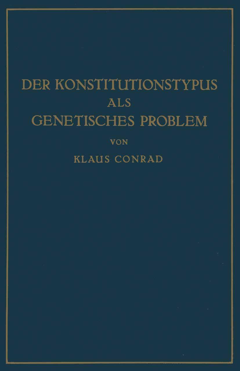 Vorderes Coverbild Der Konstitutionstypus als genetisches Problem
