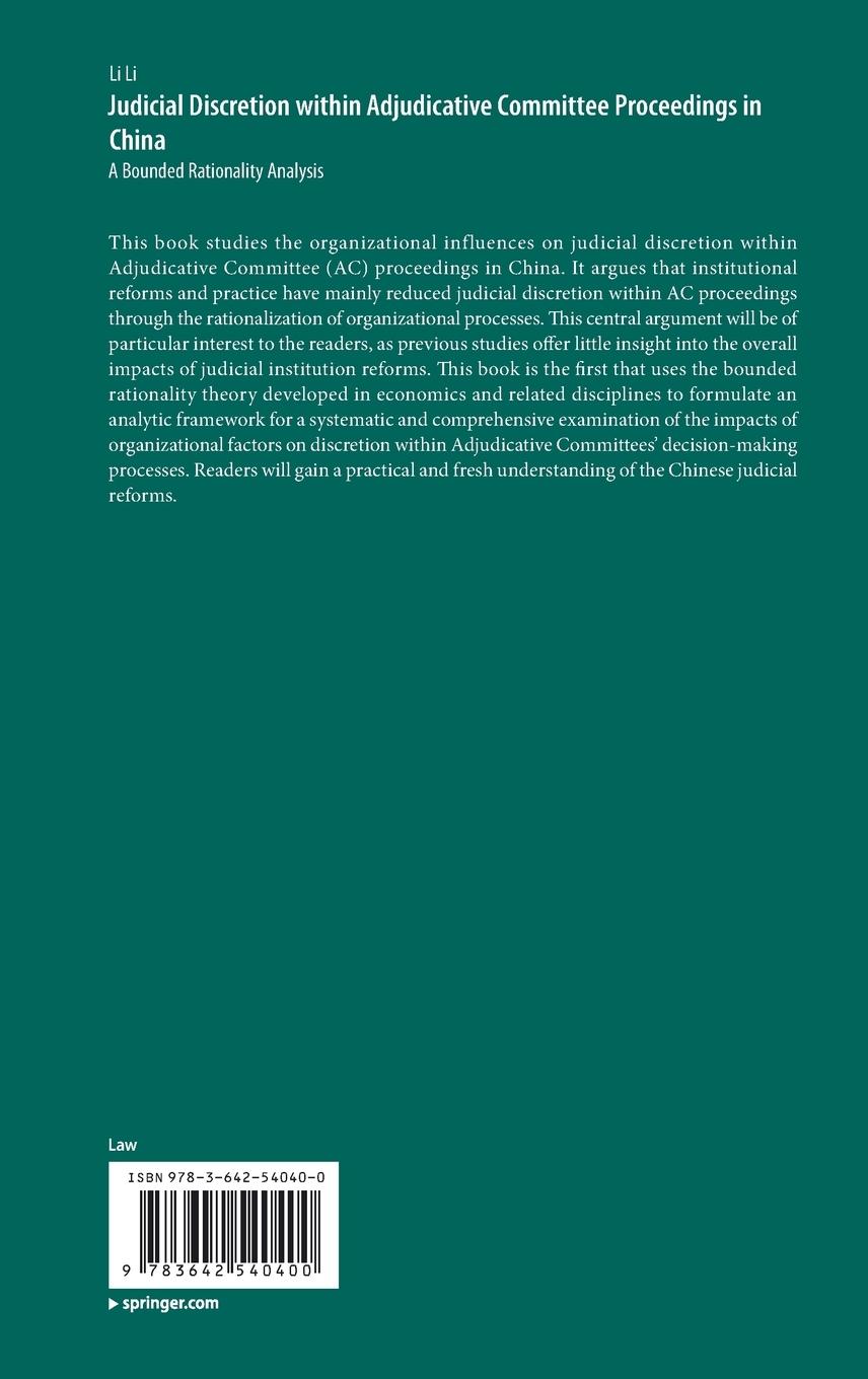 Rückseitencover Judicial Discretion within Adjudicative Committee Proceedings in China