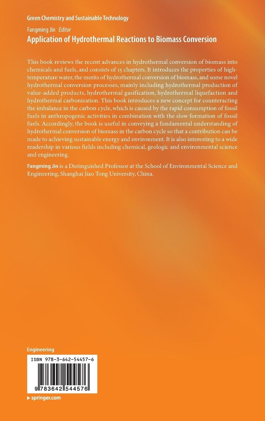 Rückseitencover Application of Hydrothermal Reactions to Biomass Conversion