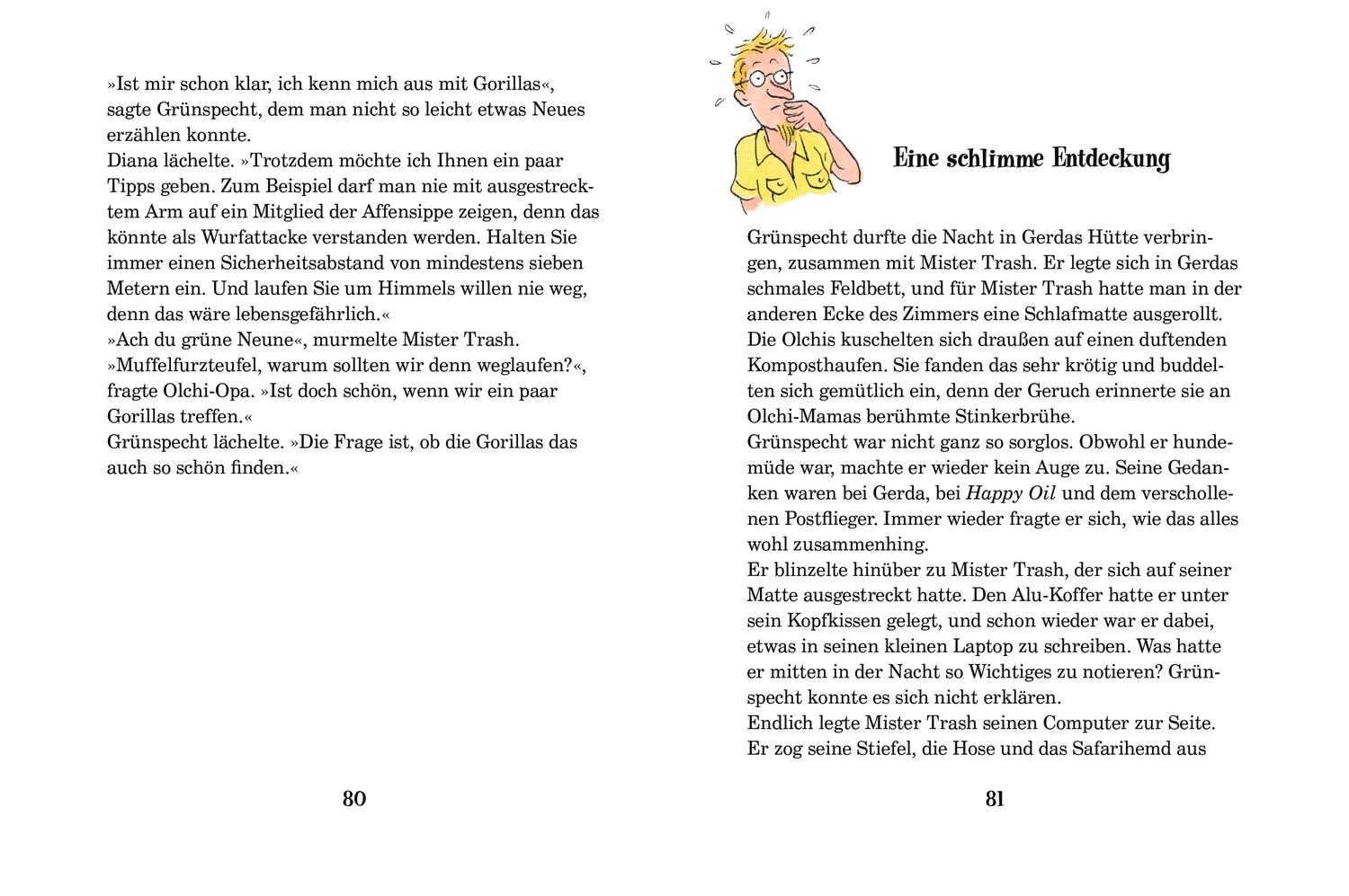 Beispielinhalt (Bild) Die Olchis. Safari bei den Berggorillas