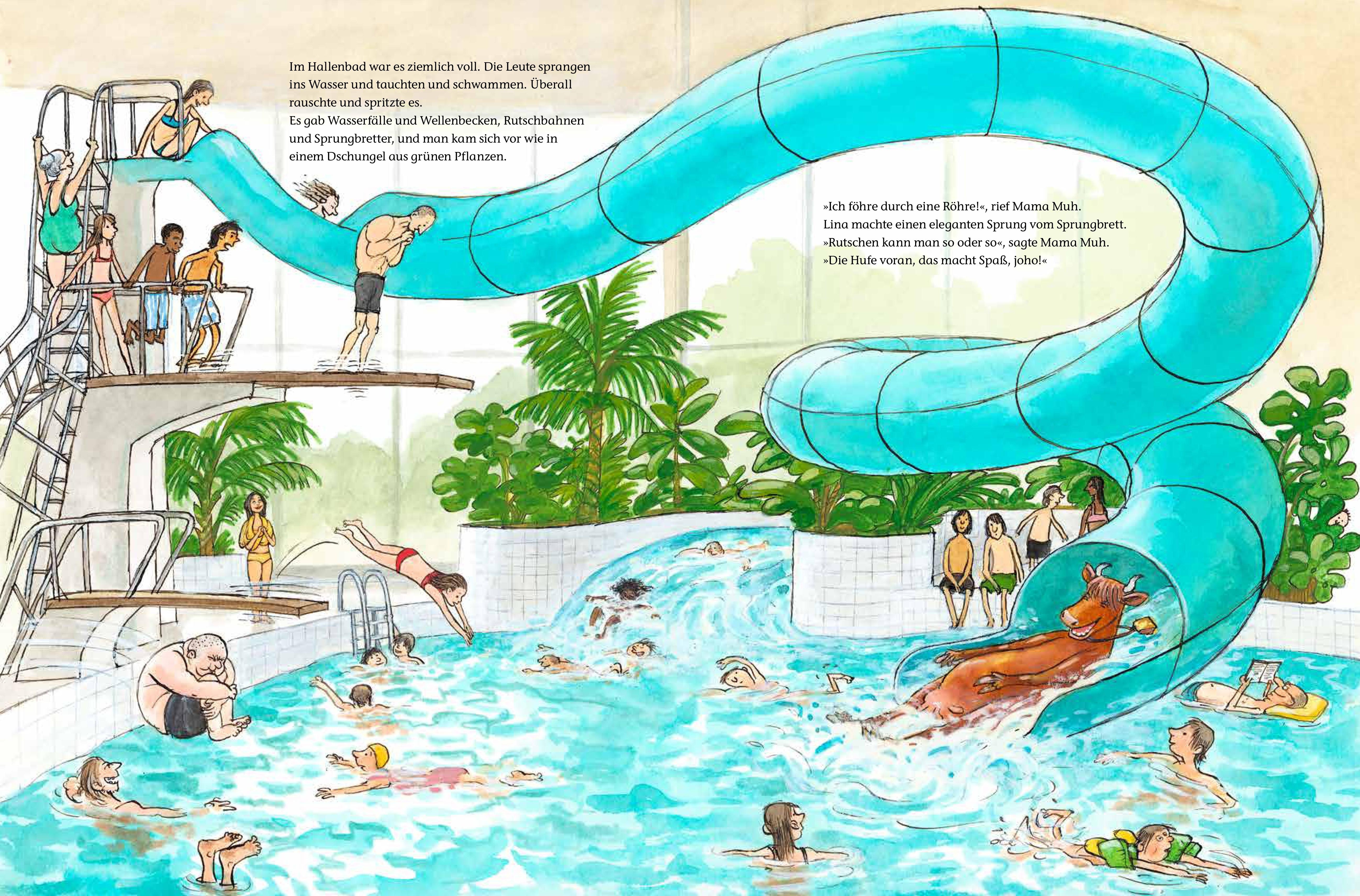 Beispielinhalt (Bild) Mama Muh geht schwimmen