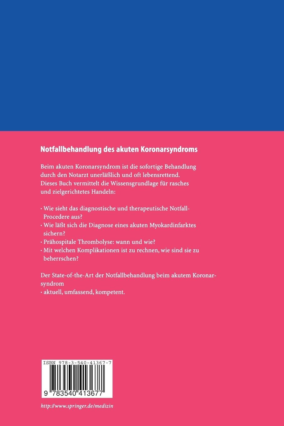 Rückseitencover Notfallbehandlung des akuten Koronarsyndroms