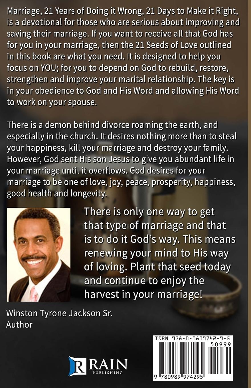 Rückseitencover Marriage - 21 Years of Doing it Wrong, 21 Days to Make it Right