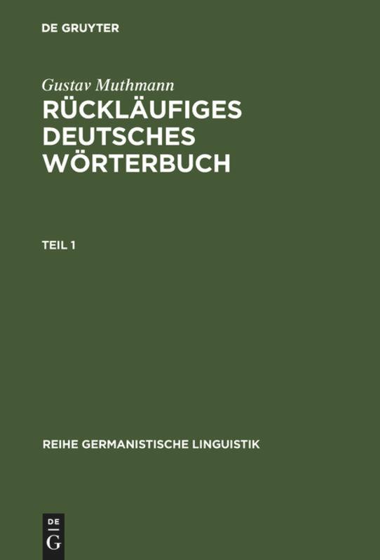 Vorderes Coverbild Rückläufiges deutsches Wörterbuch