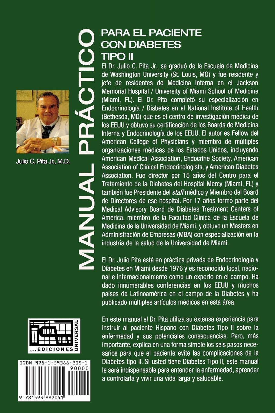Rückseitencover Manual Practico Para El Paciente Con Diabetes Tipo II