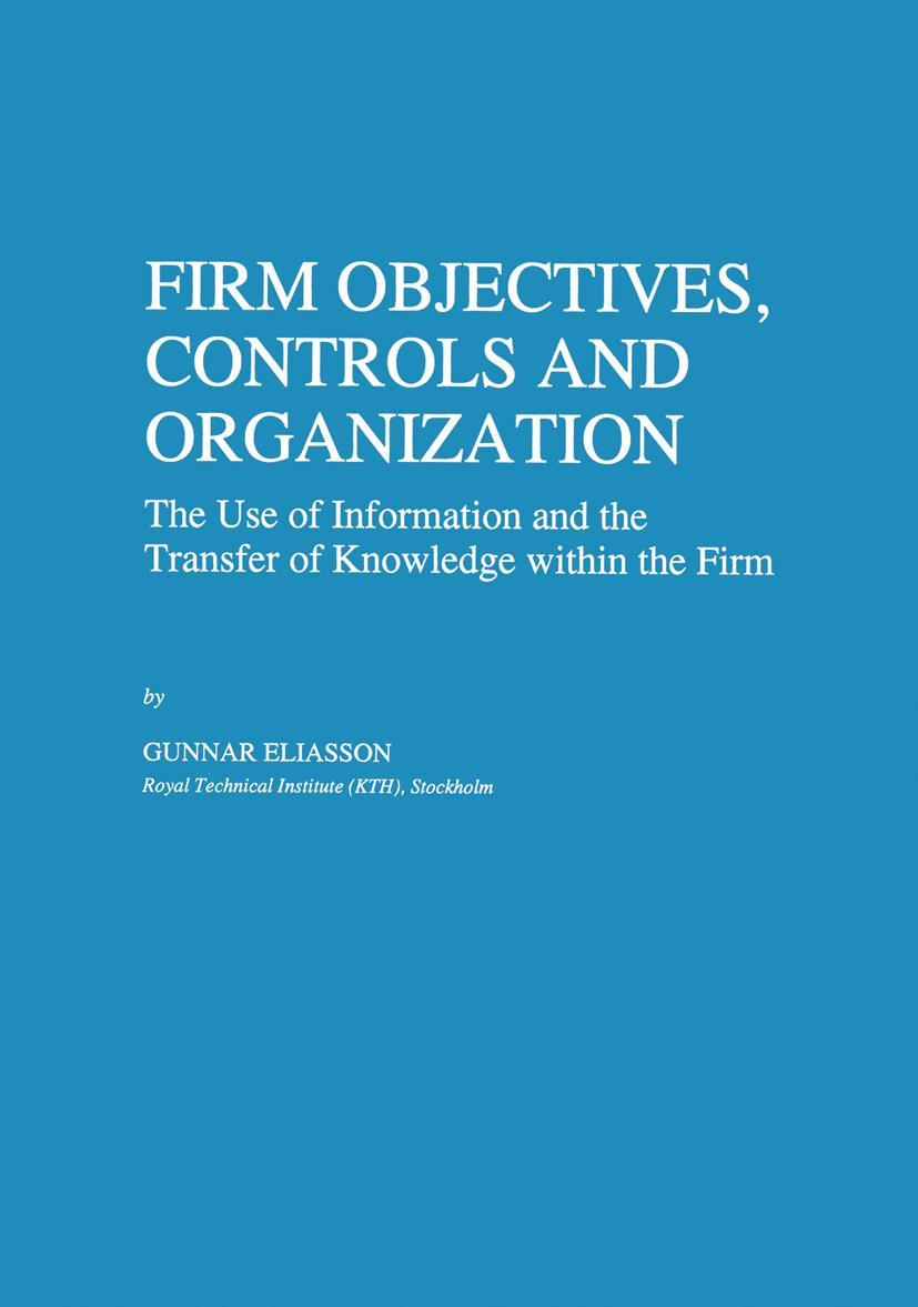 Vorderes Coverbild Firm Objectives, Controls and Organization