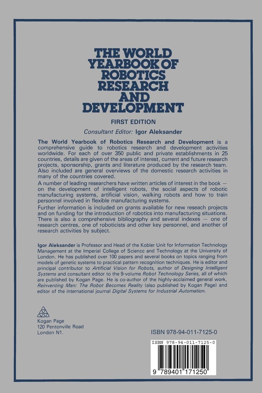 Rückseitencover The World Yearbook of Robotics Research and Development