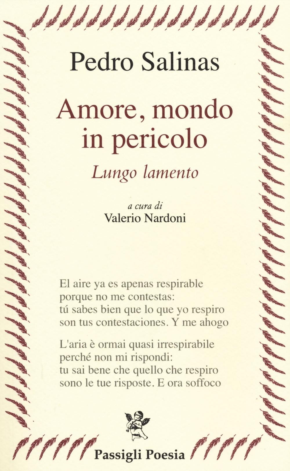 Vorderes Coverbild Amore, mondo in pericolo. Lungo lamento. Testo spagnolo a fronte