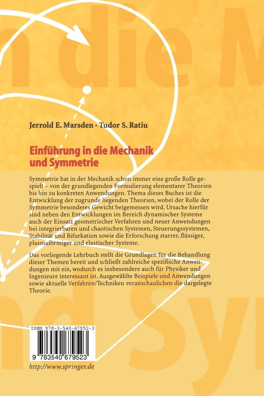 Rückseitencover Einführung in die Mechanik und Symmetrie