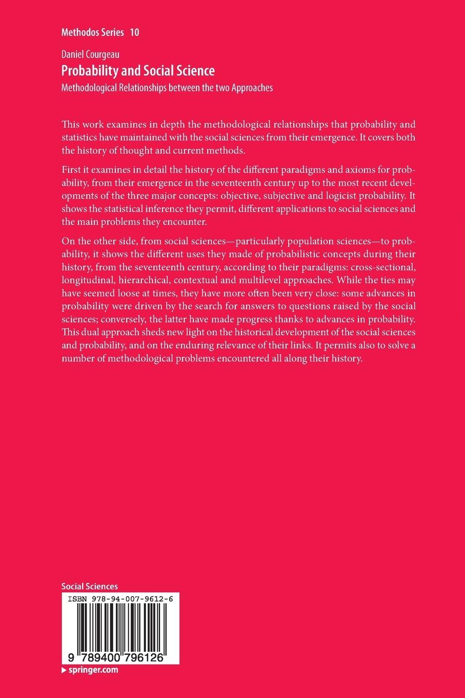 Rückseitencover Probability and Social Science