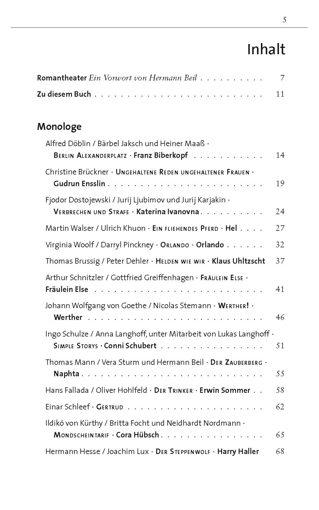 Beispielinhalt (Bild) 33 Monologe aus Romanen