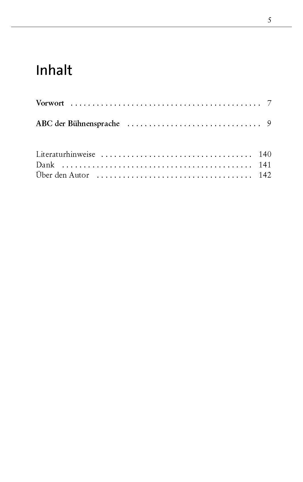 Beispielinhalt (Bild) ABC der Bühnensprache
