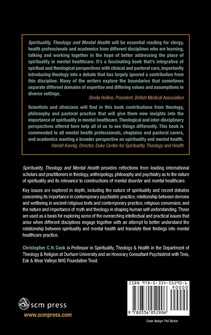 Rückseitencover Spirituality, Theology and Mental Health