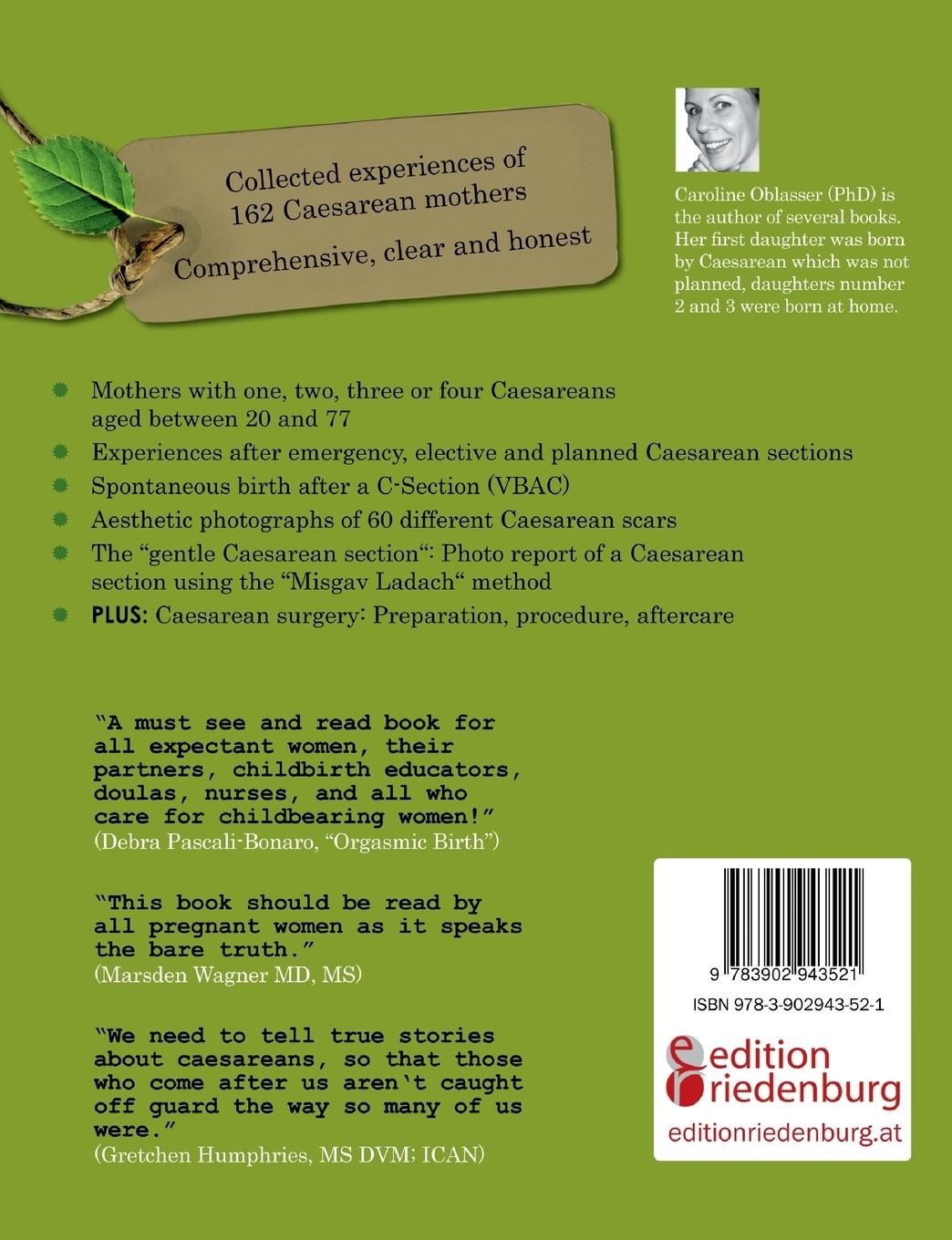 Rückseitencover C-Section Moms - Caesarean mothers in words and photographs