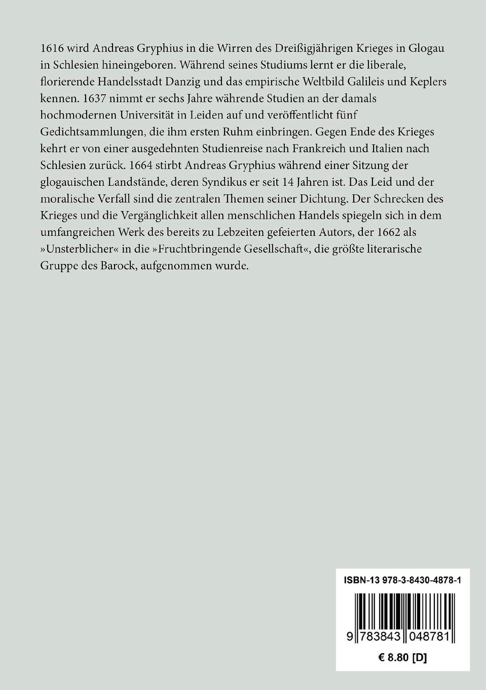 Rückseitencover Vermischte Gedichte