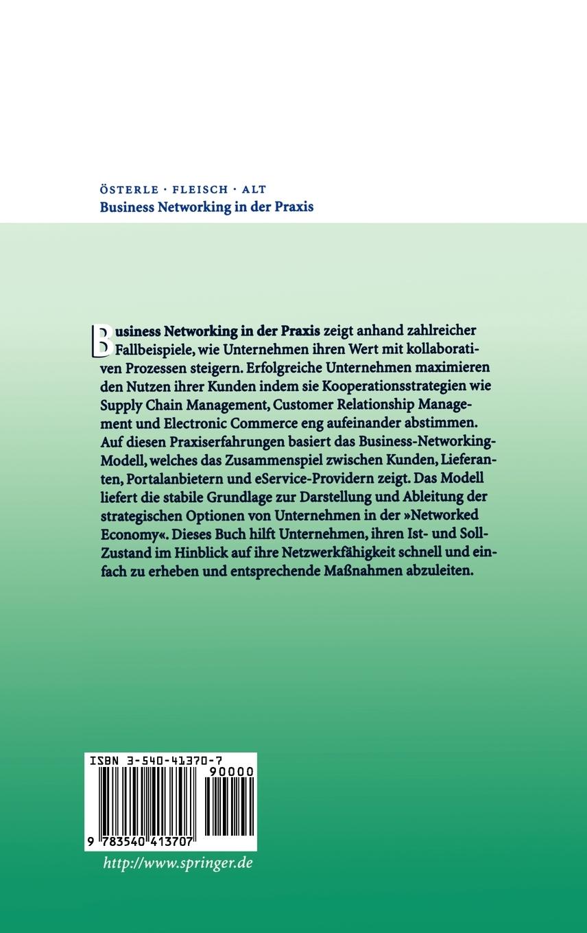 Rückseitencover Business Networking in der Praxis