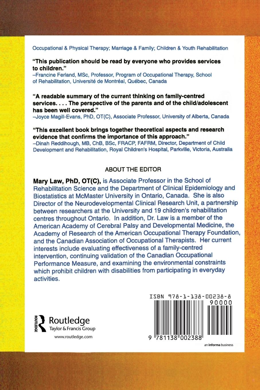 Rückseitencover Family-Centred Assessment and Intervention in Pediatric Rehabilitation