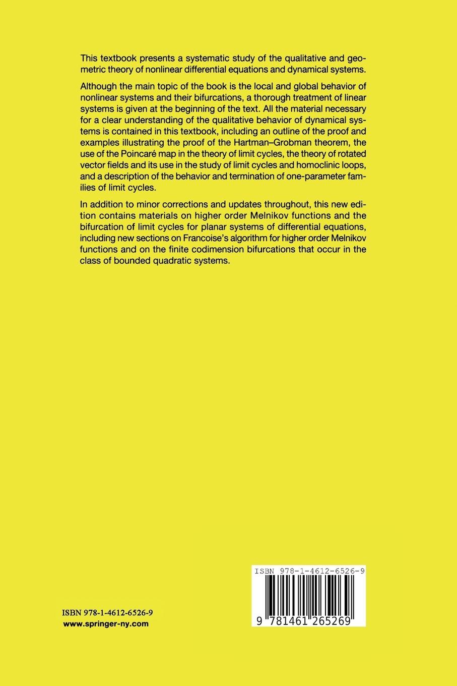 Rückseitencover Differential Equations and Dynamical Systems