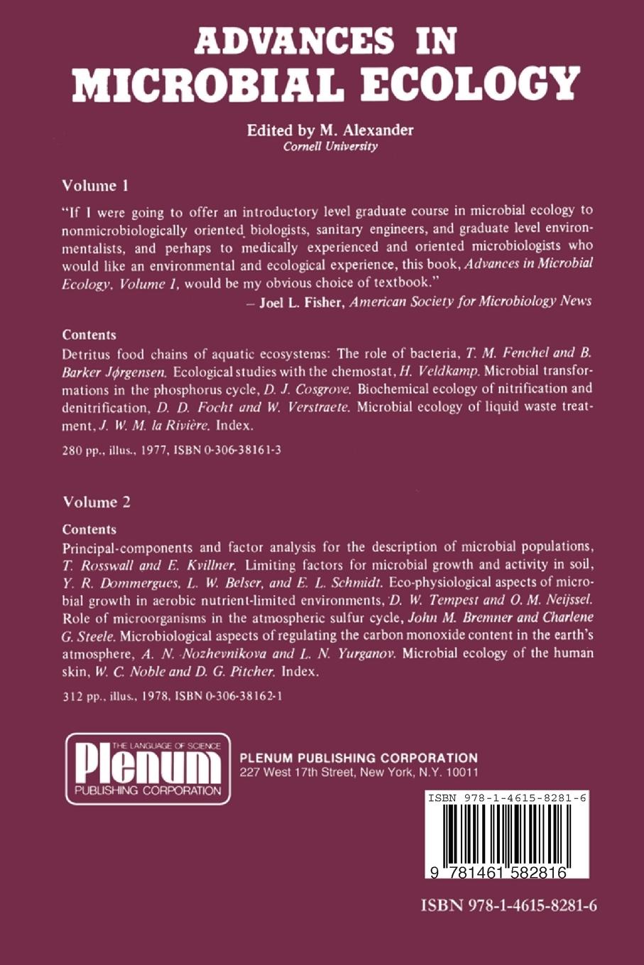 Rückseitencover Advances in Microbial Ecology