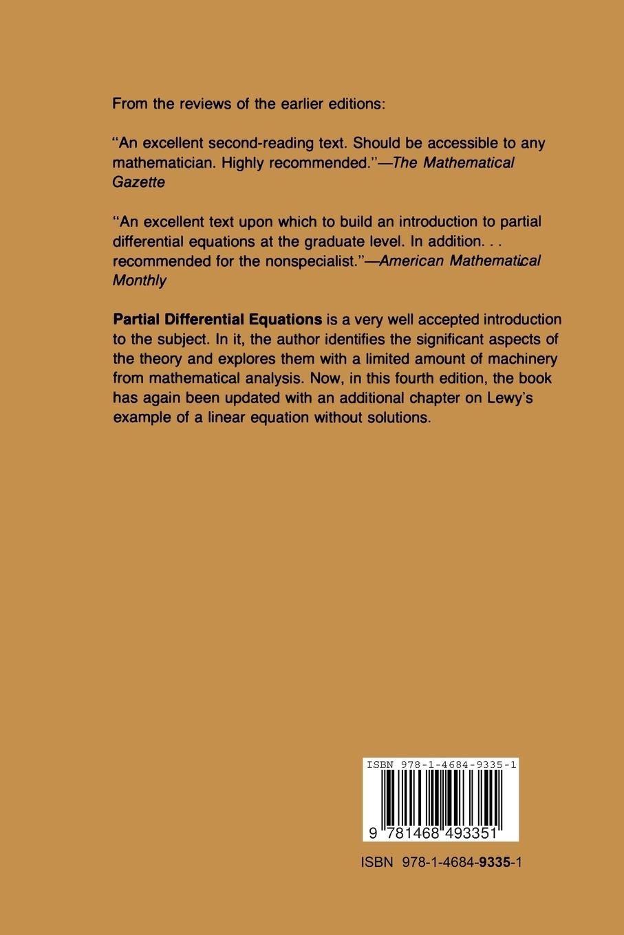 Rückseitencover Partial Differential Equations