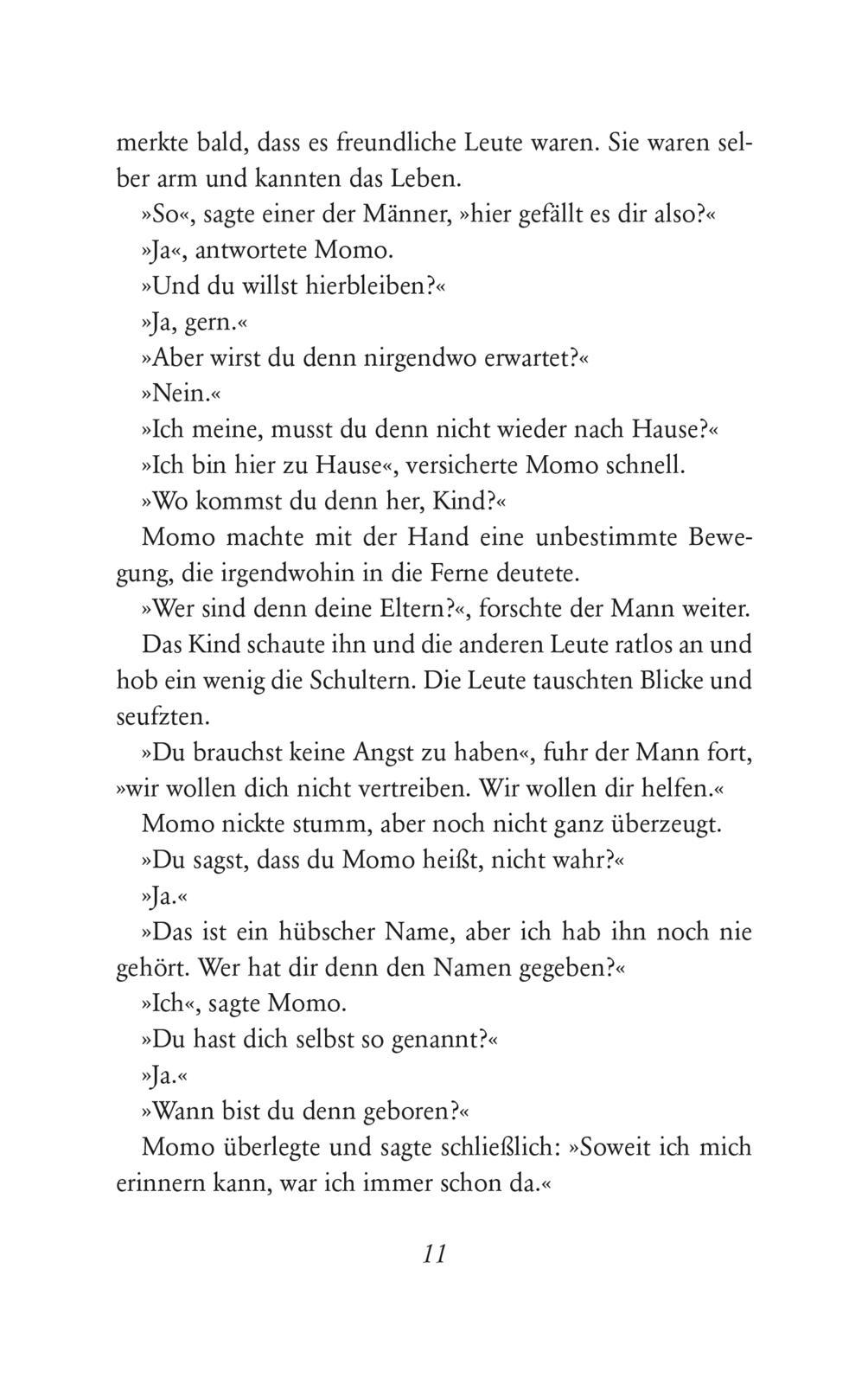 Beispielinhalt (Bild) Momo. Schulausgabe
