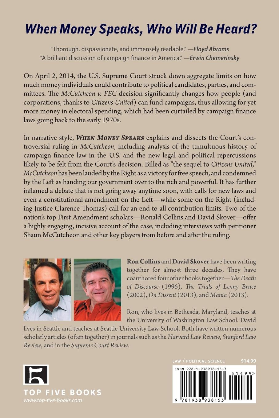 Rückseitencover When Money Speaks