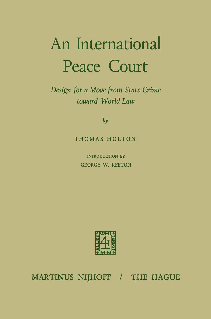 Vorderes Coverbild An International Peace Court