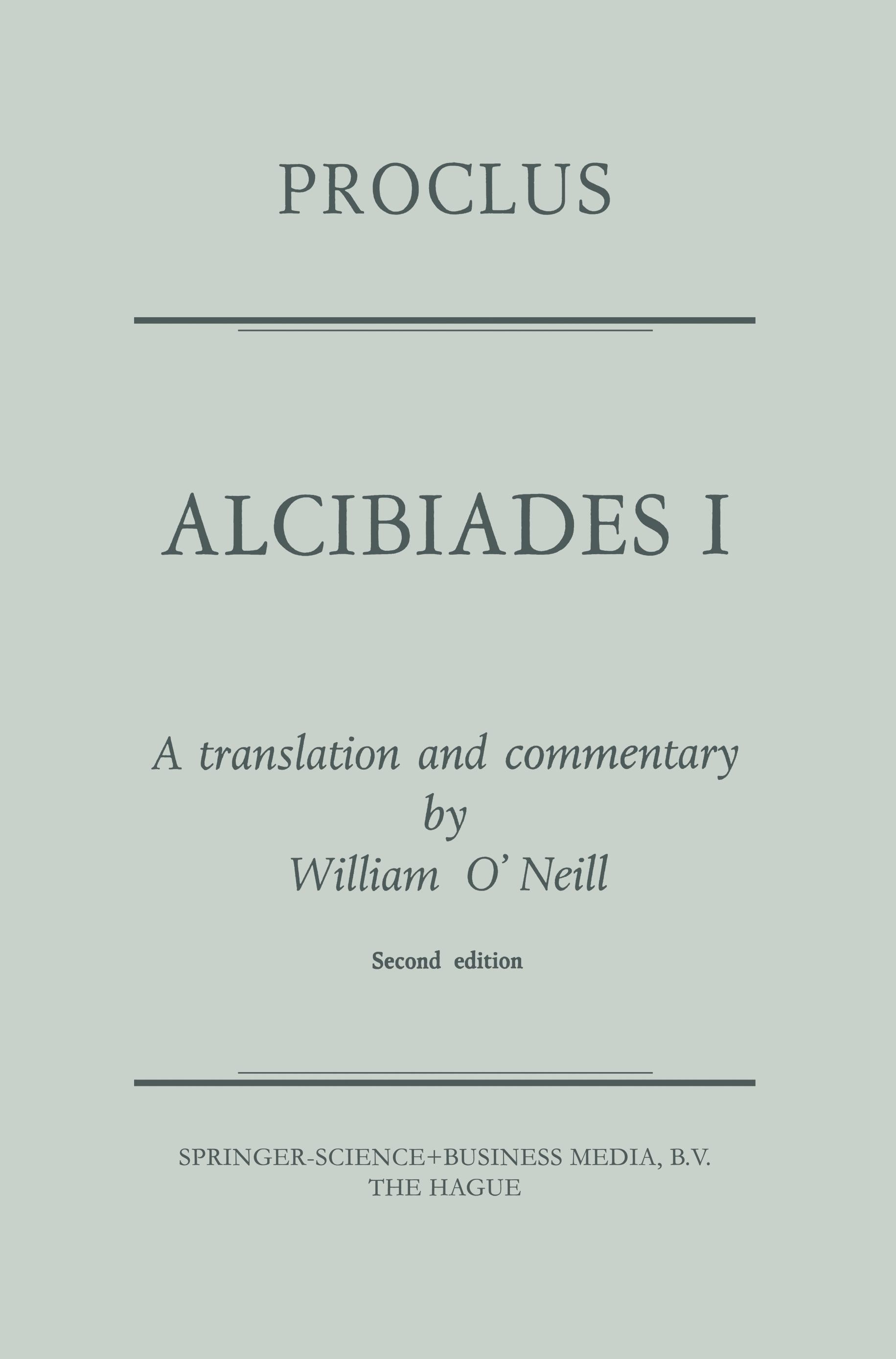 Vorderes Coverbild Proclus: Alcibiades I