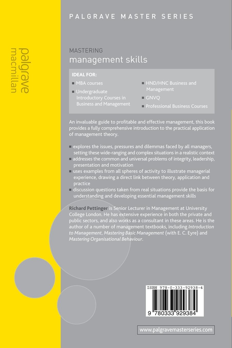 Rückseitencover Mastering Management Skills