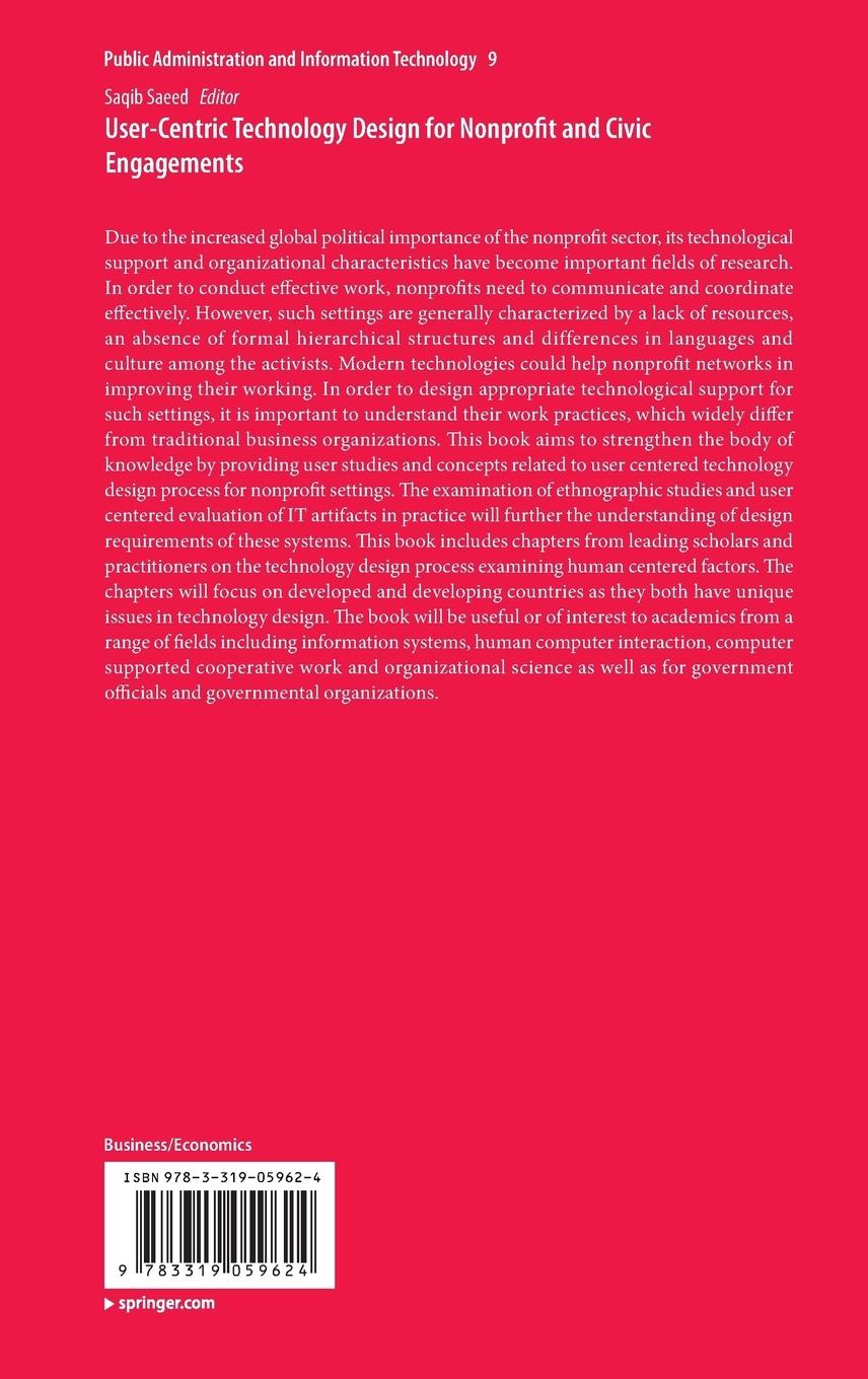Rückseitencover User-Centric Technology Design for Nonprofit and Civic Engagements