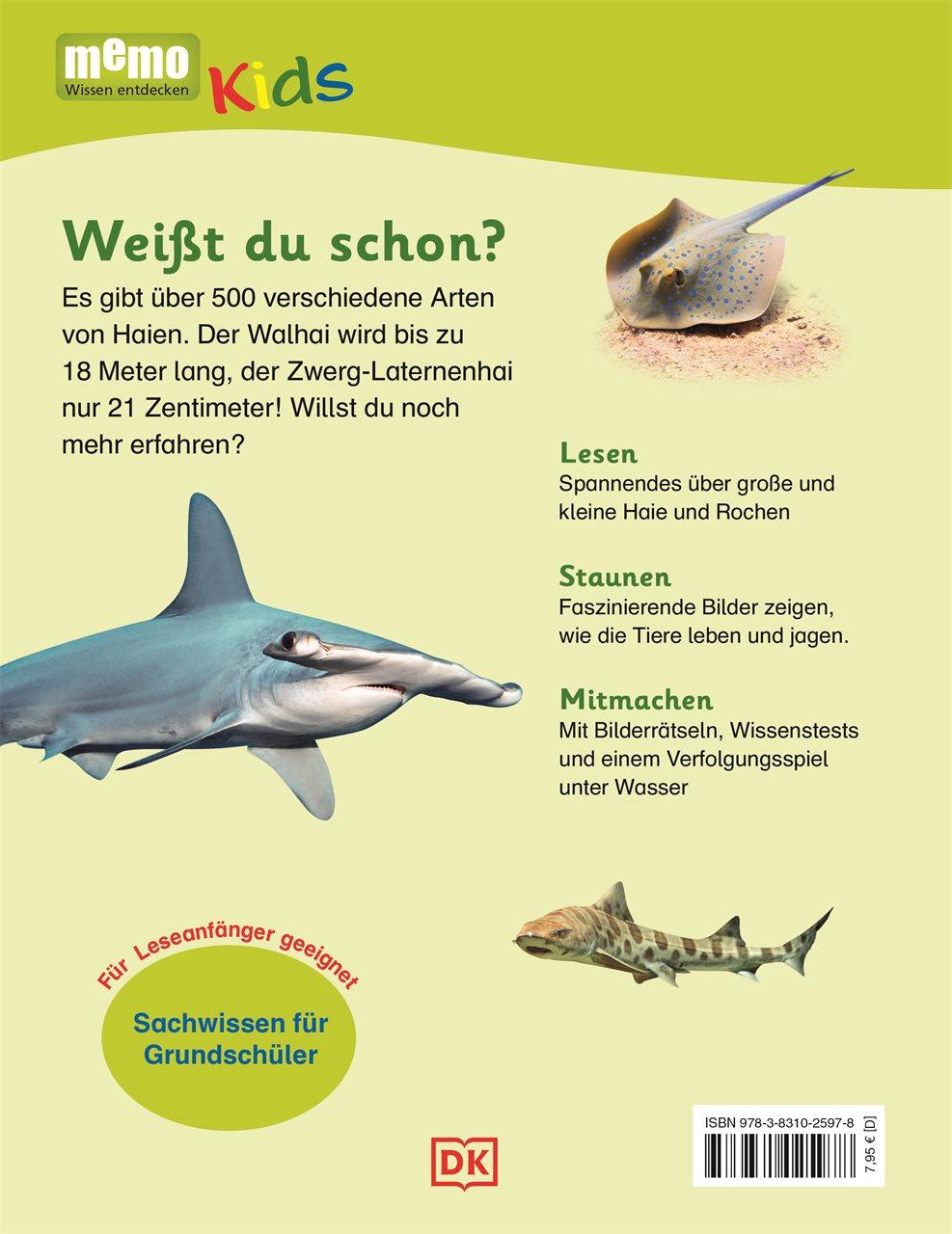 Rückseitencover memo Kids. Haie