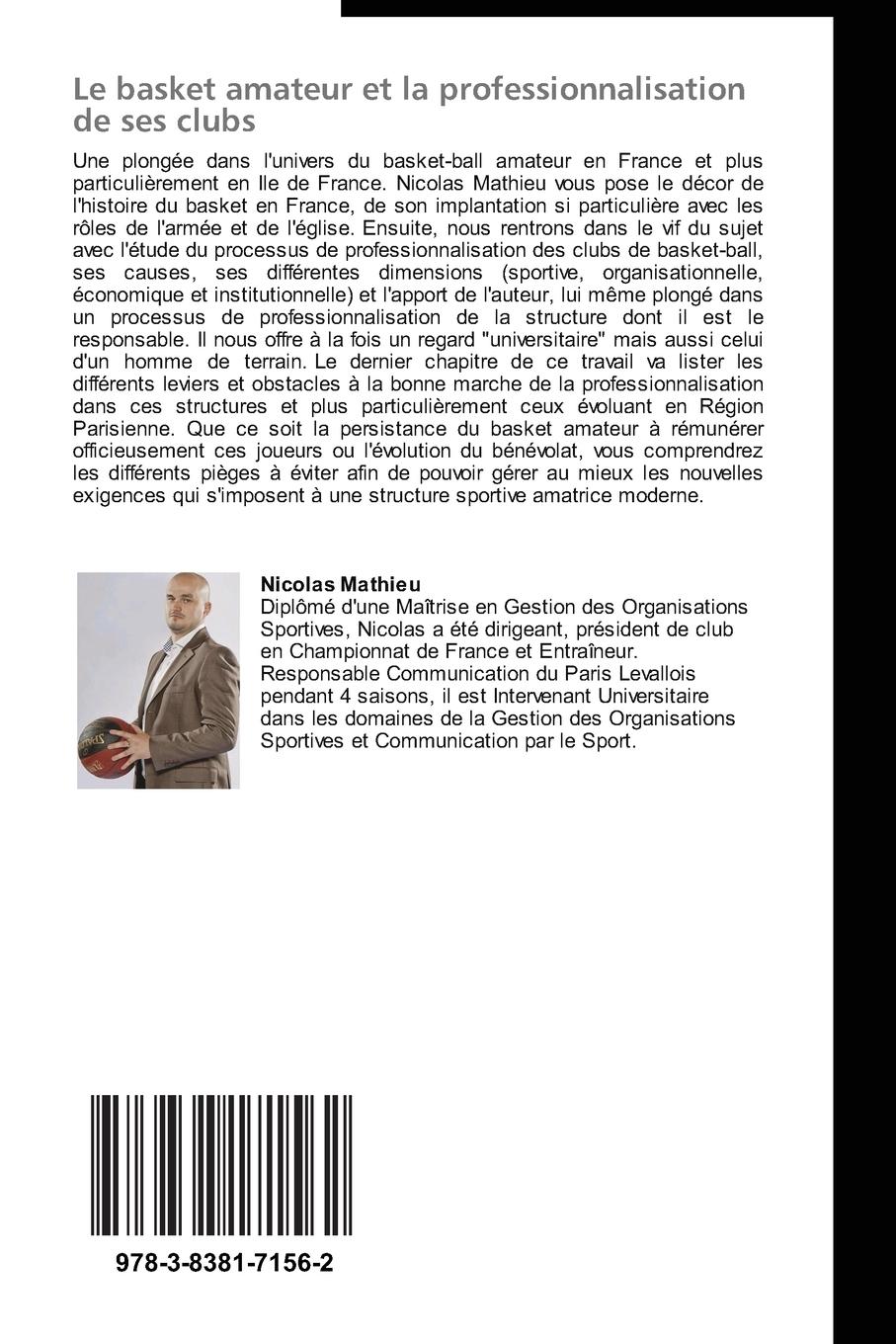 Rückseitencover Le basket amateur et la professionnalisation de ses clubs