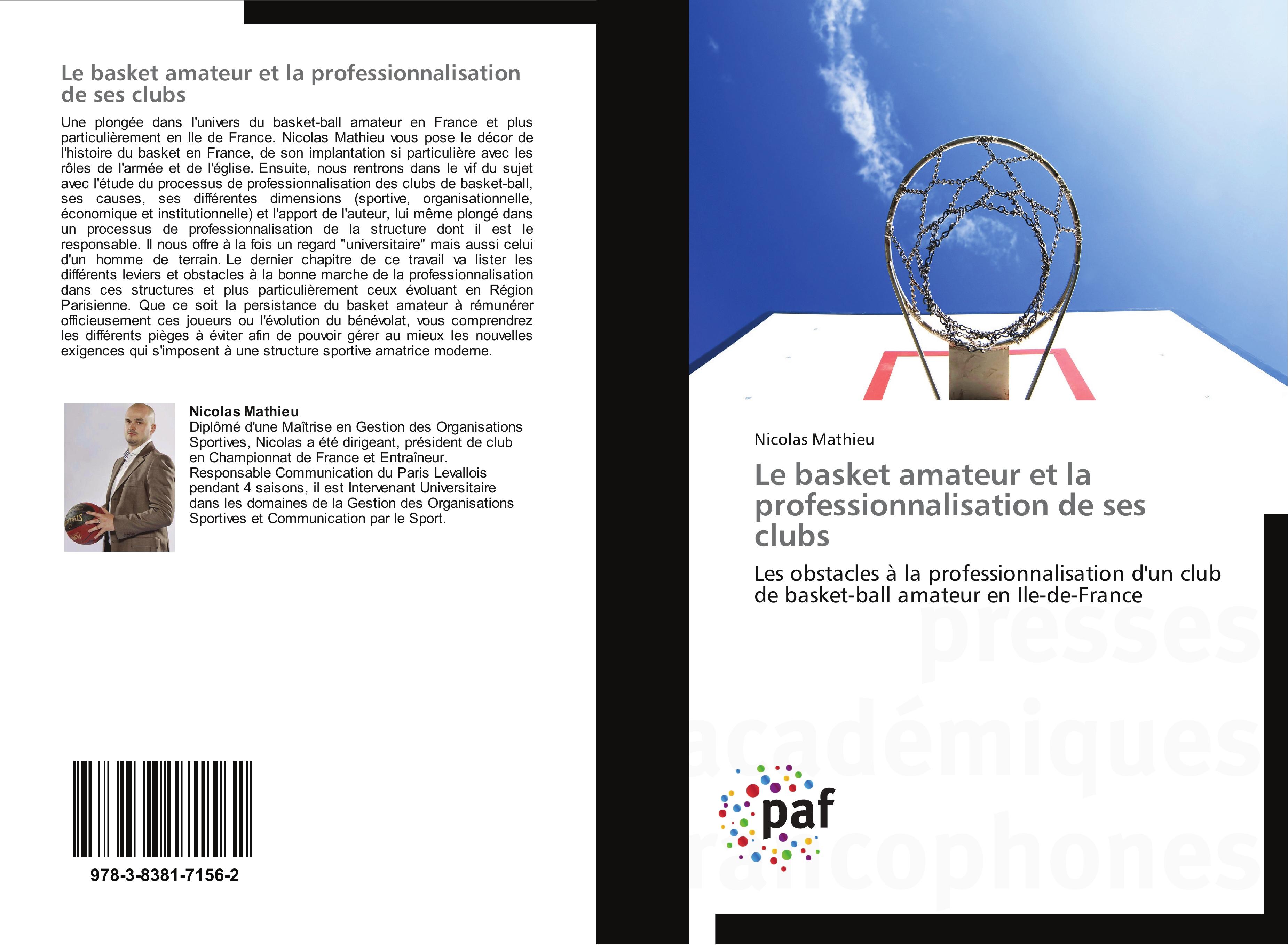 Vorderes Coverbild Le basket amateur et la professionnalisation de ses clubs