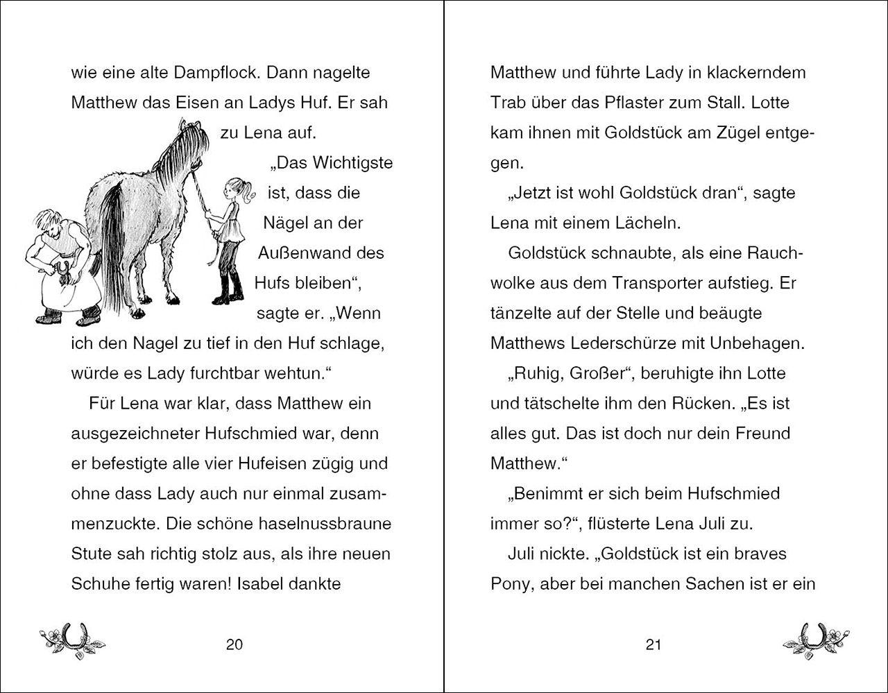 Beispielinhalt (Bild) Ponyhof Apfelblüte 03. Lotte und Goldstück