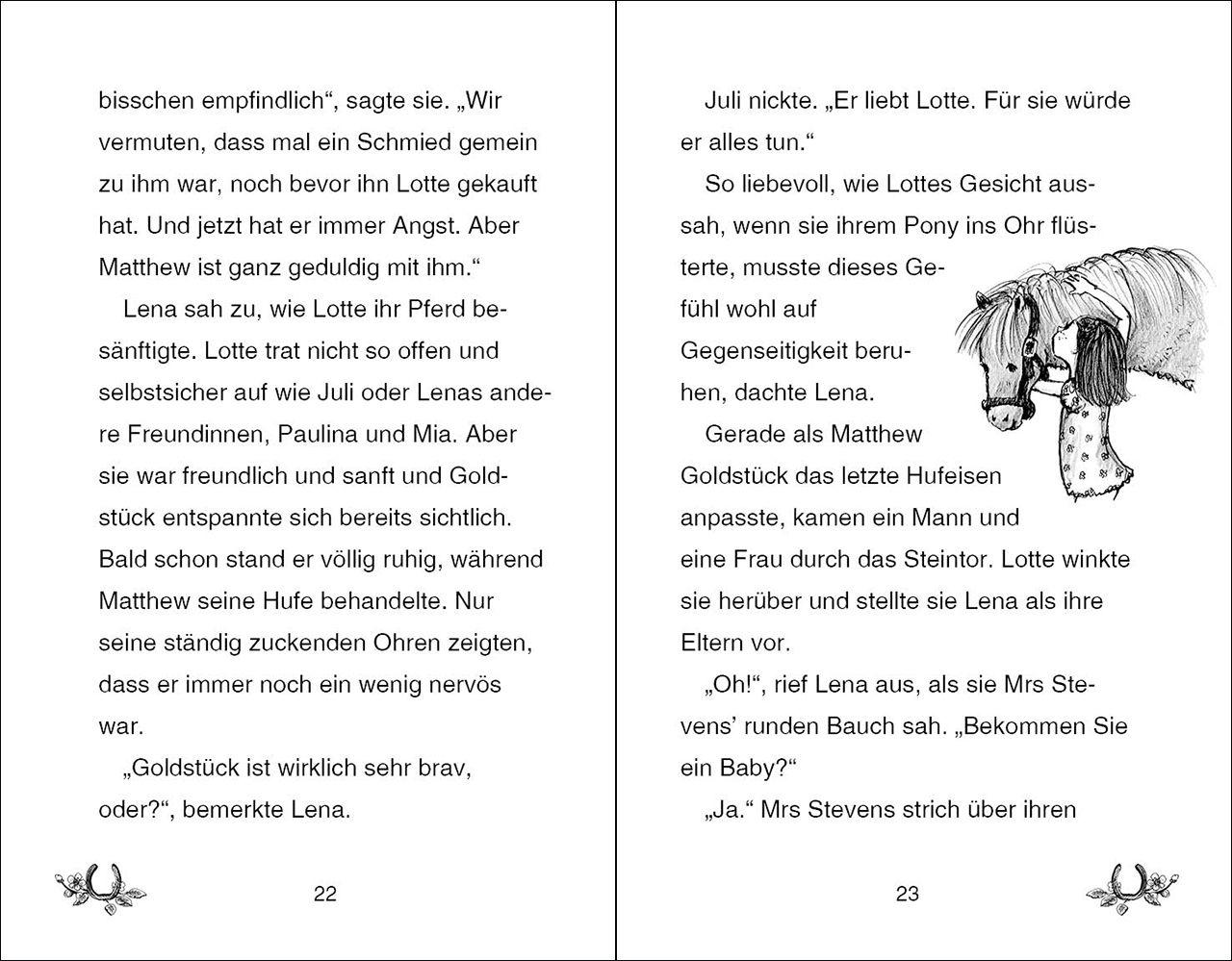 Beispielinhalt (Bild) Ponyhof Apfelblüte 03. Lotte und Goldstück
