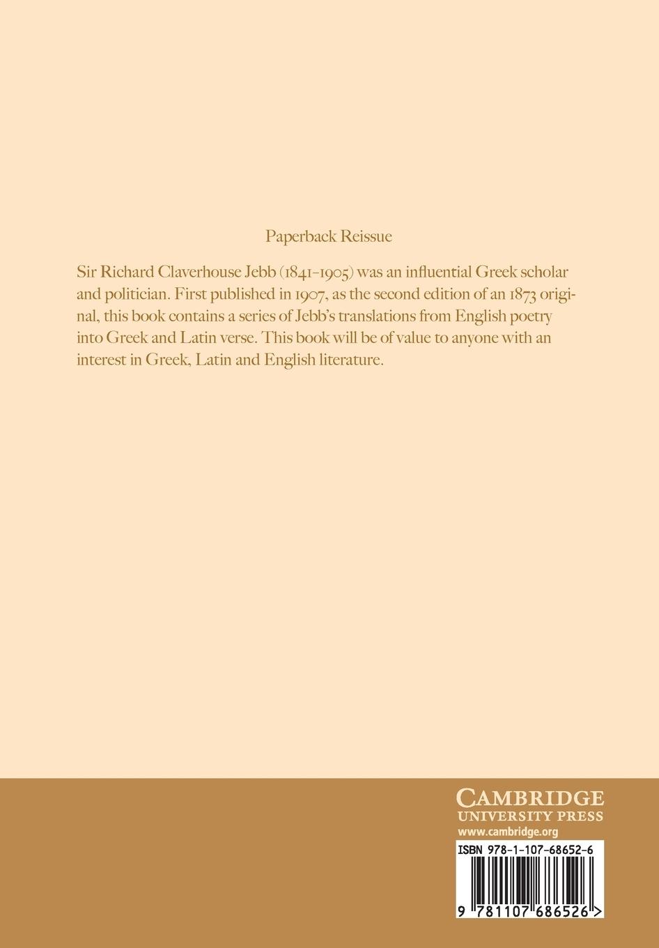 Rückseitencover Translations Into Greek and Latin Verse