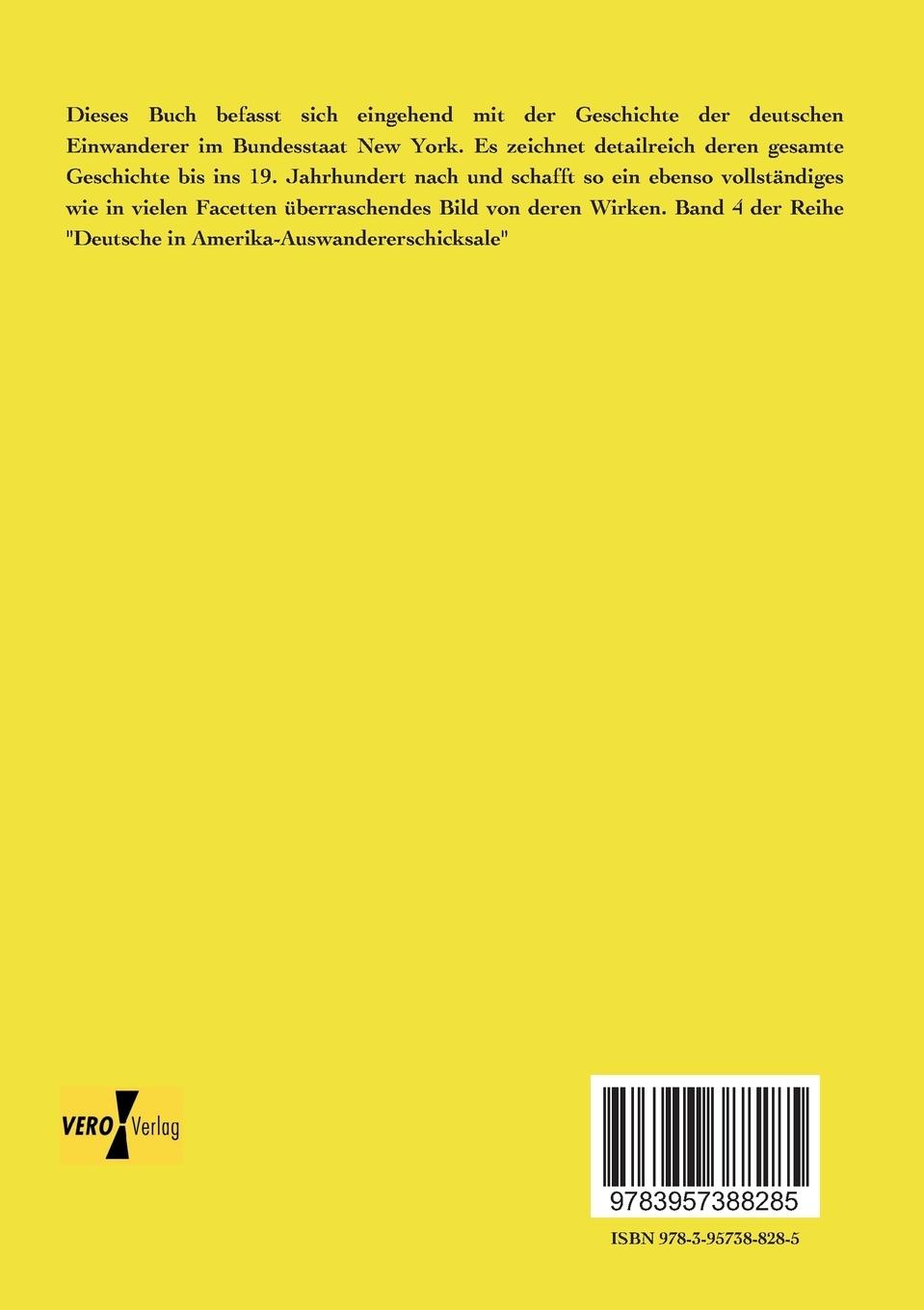 Rückseitencover Die Geschichte der Deutschen in New York