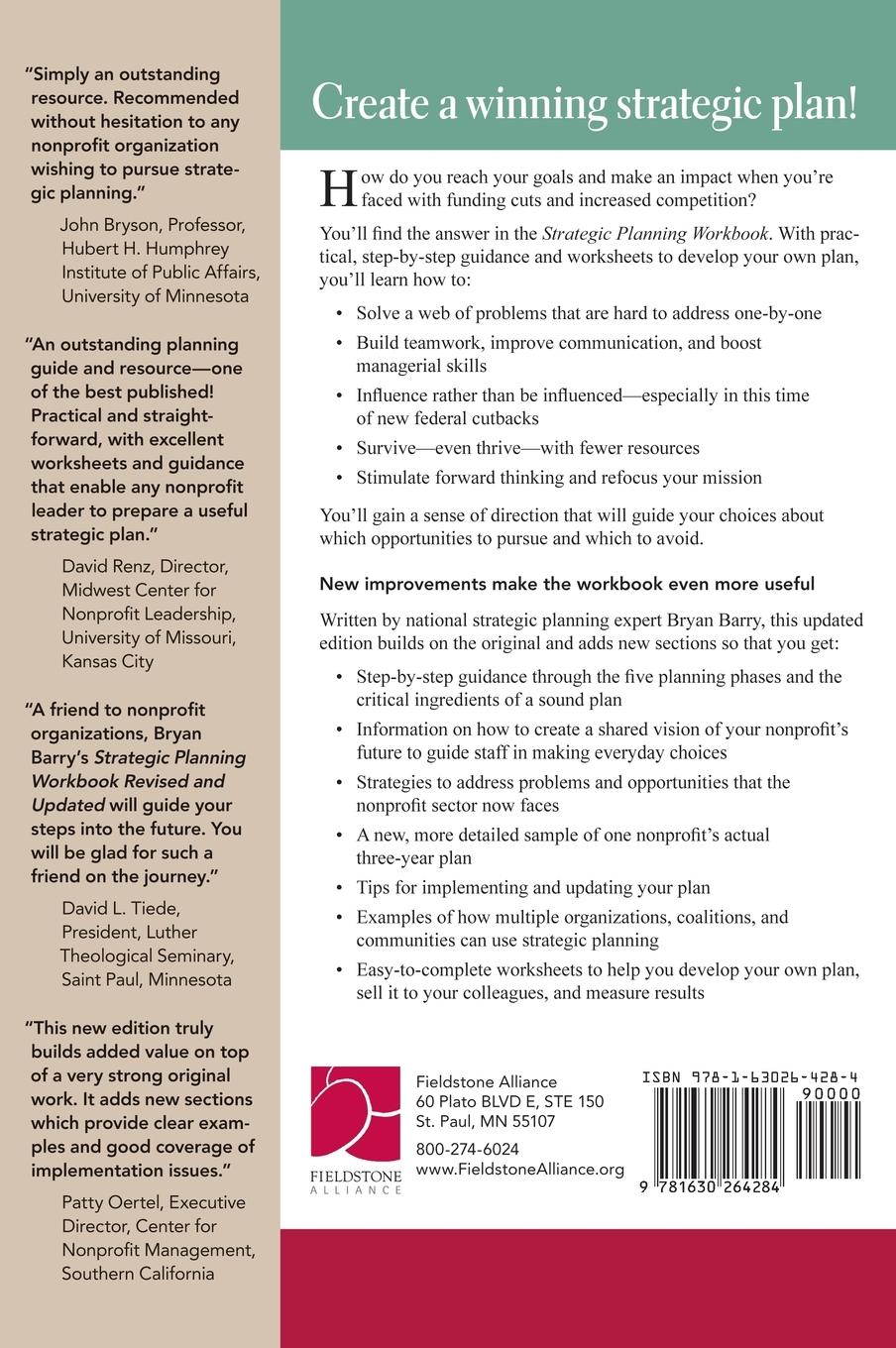 Rückseitencover Strategic Planning Workbook for Nonprofit Organizations, Revised and Updated