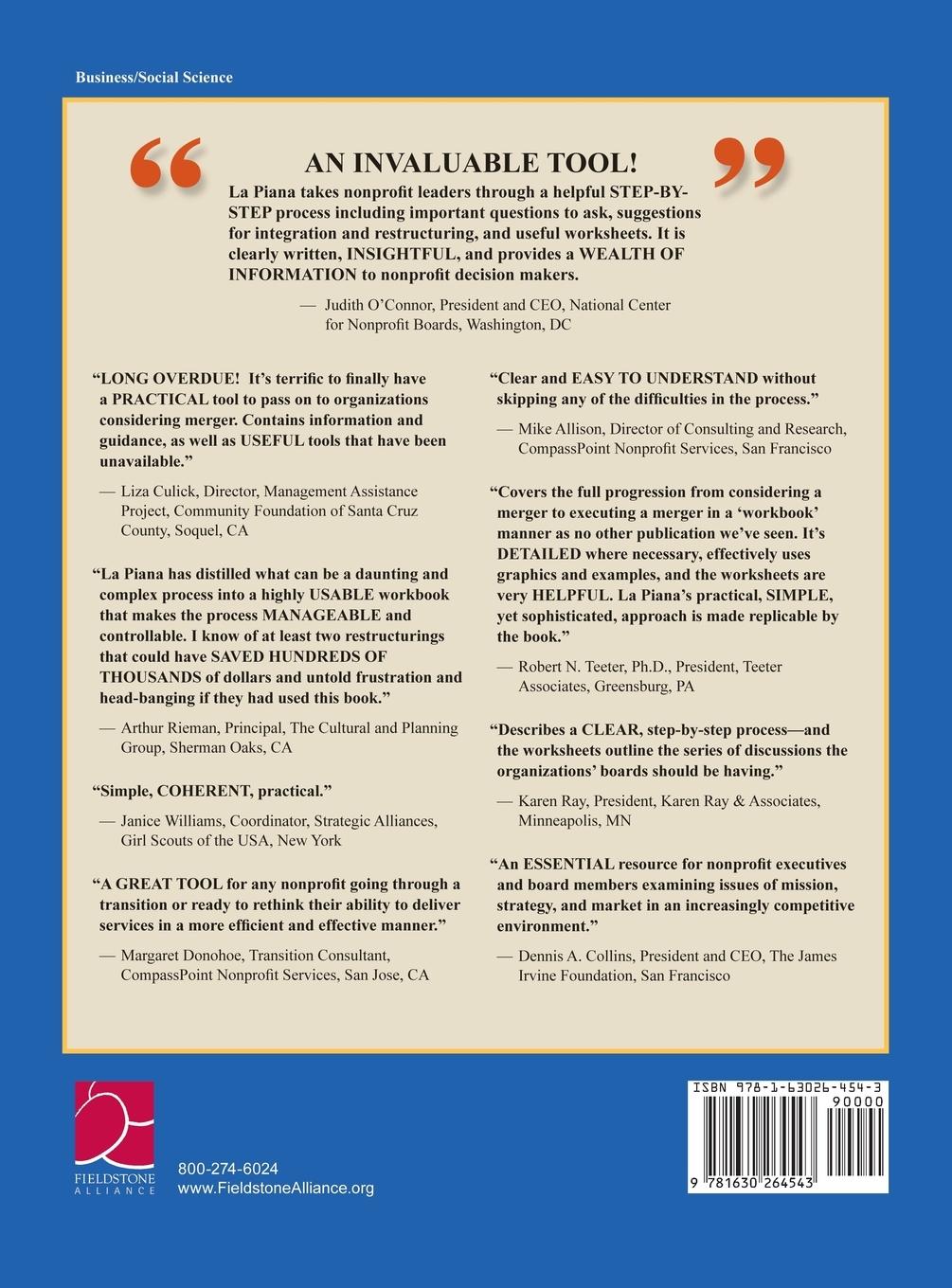 Rückseitencover The Nonprofit Mergers Workbook Part I