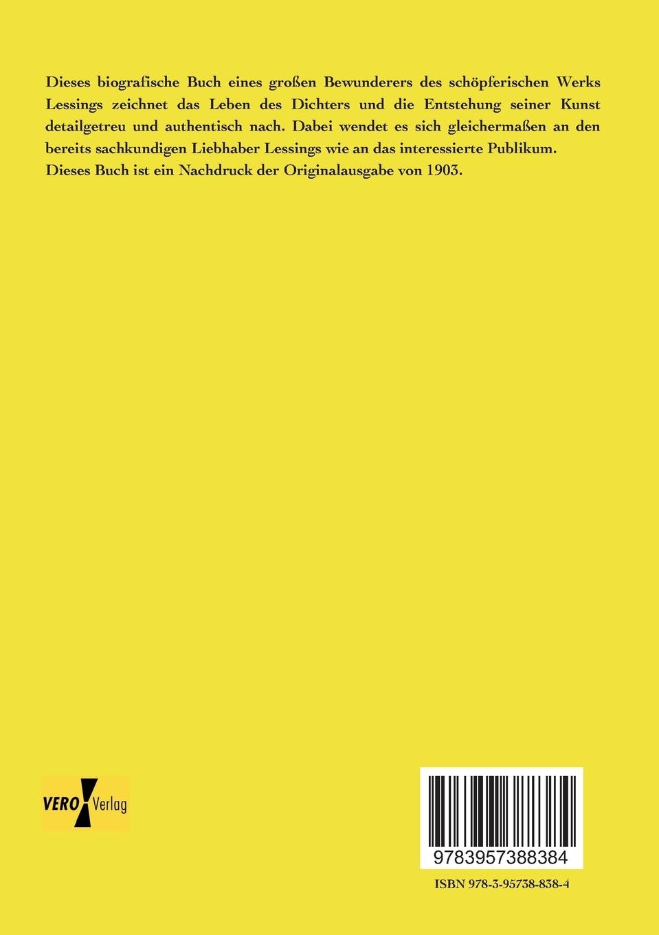 Rückseitencover Lessings Leben und seine Werke