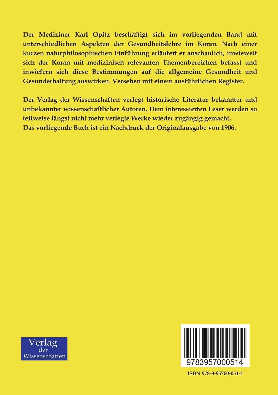 Rückseitencover Die Medizin im Koran