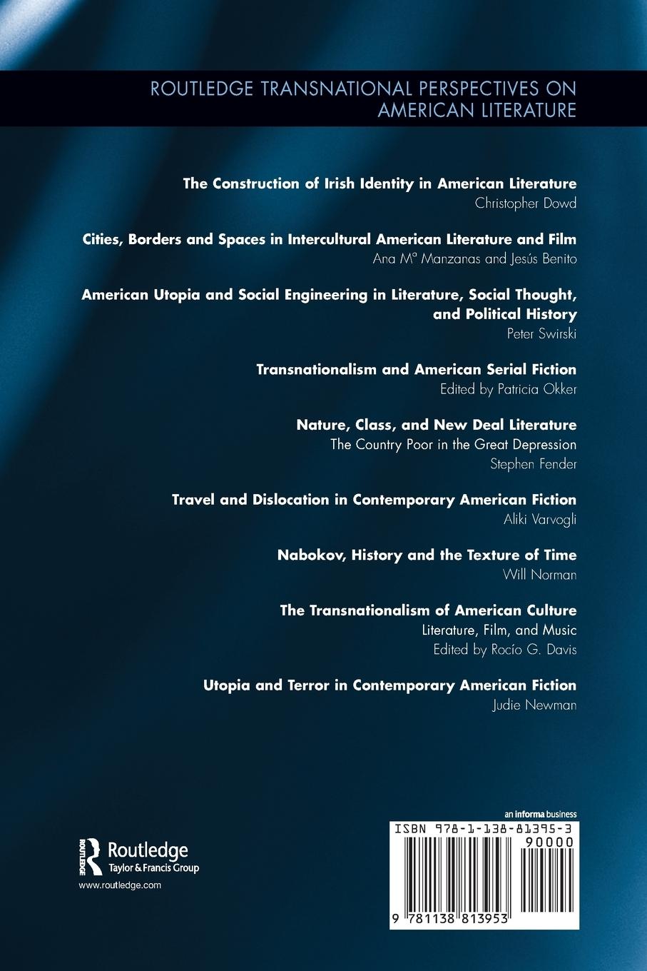 Rückseitencover Utopia and Terror in Contemporary American Fiction