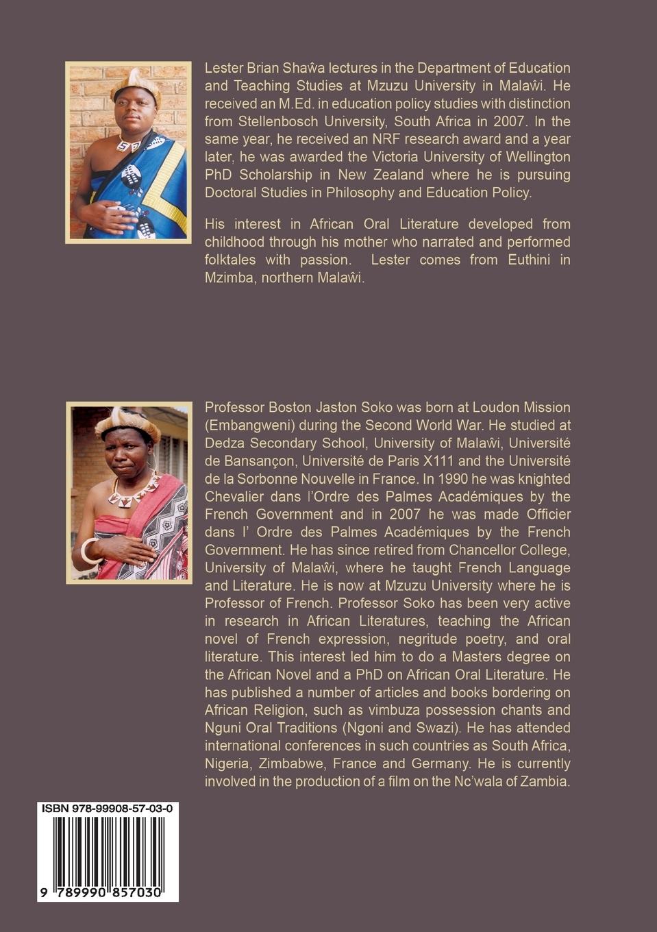 Rückseitencover Tumbuka Folktales. Moral and Didactic Lessons from Malawi