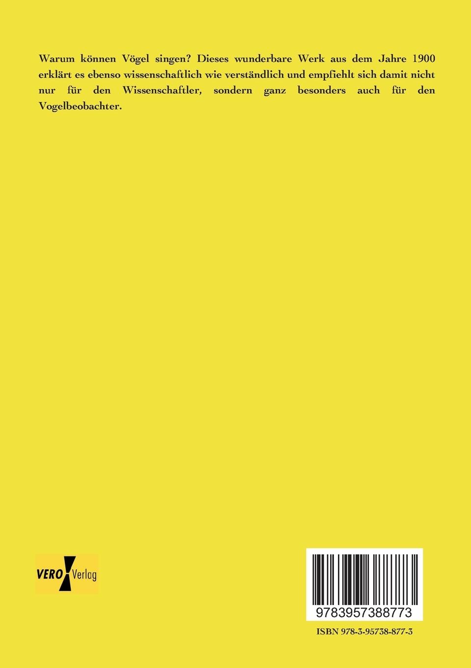 Rückseitencover Der Gesang der Vögel