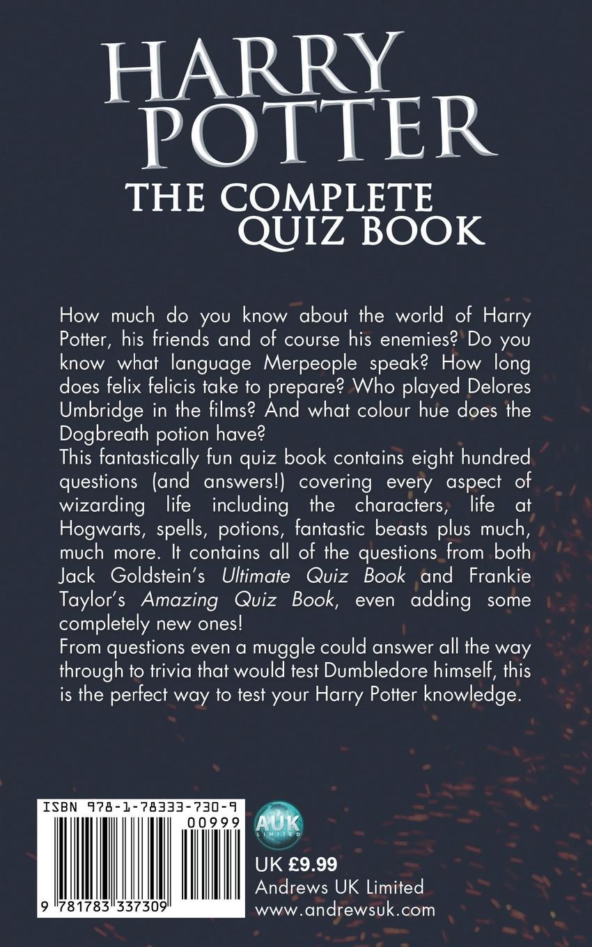 Rückseitencover Harry Potter - The Complete Quiz Book