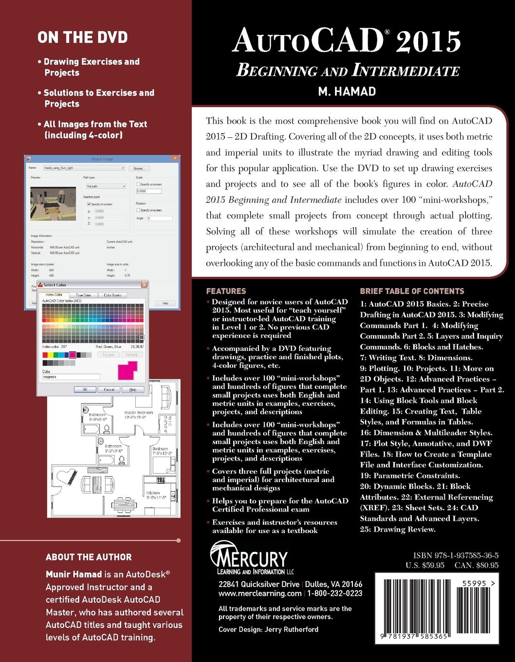 Rückseitencover AutoCAD 2015 Beginning and Intermediate