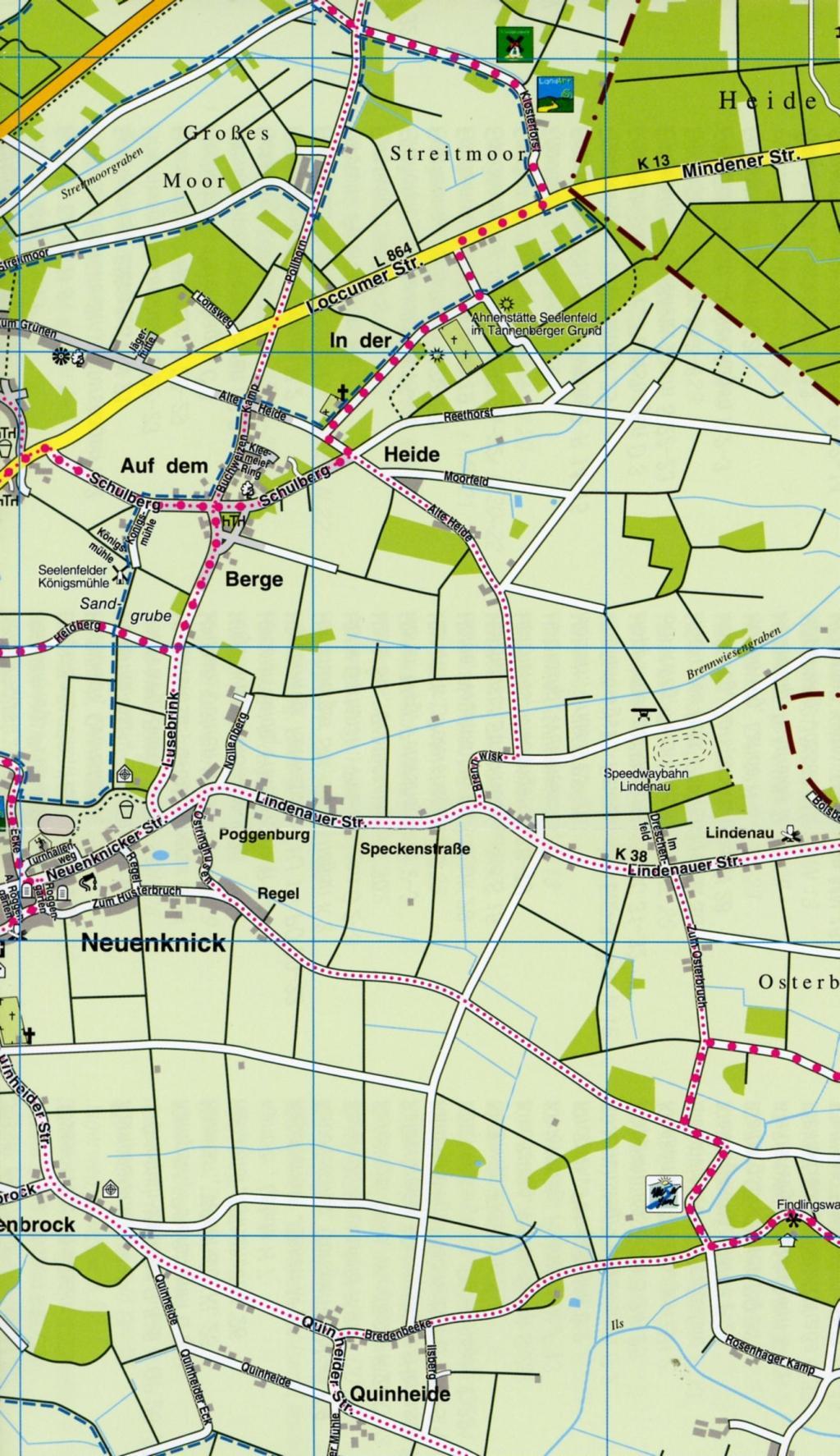 Beispielinhalt (Bild) Petershagen, KVplan, Radkarte/Wanderkarte/Stadtplan, 1:25.000 / 1:15.000 / 1:7.500